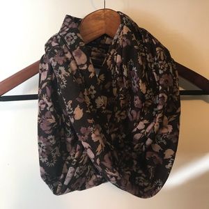 Multi color brown floral scarf
